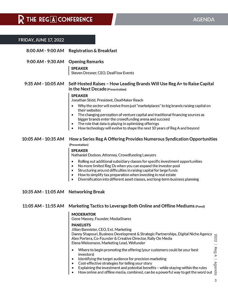 The Reg A Conference 2022 - Agenda_Page_1